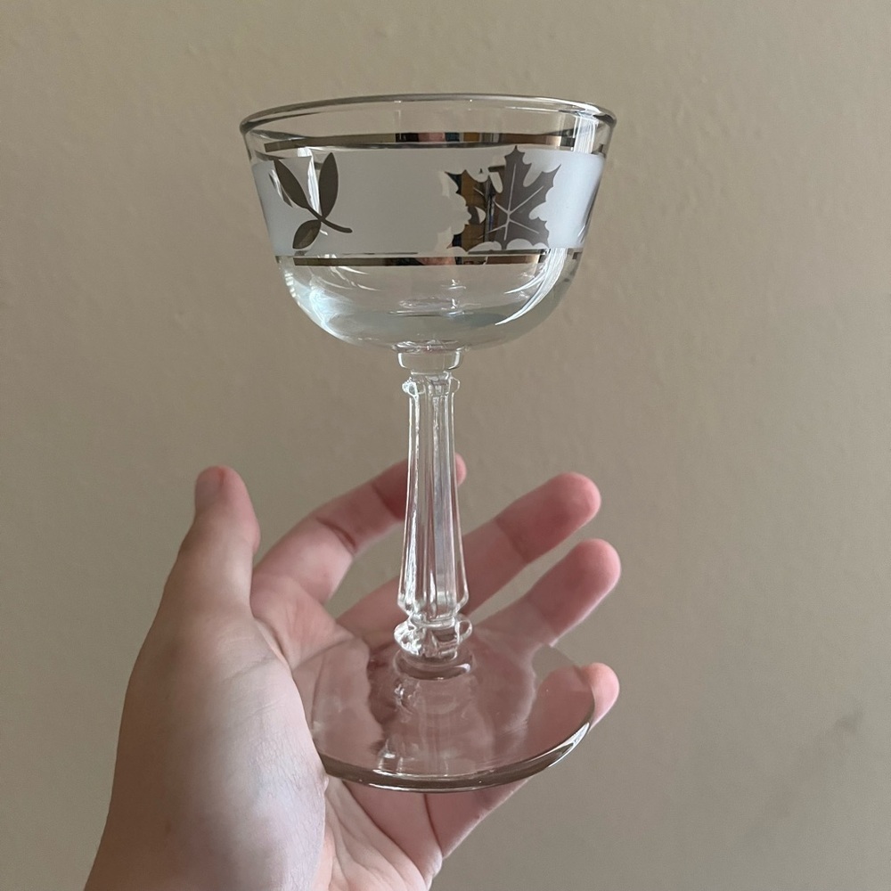 Libbey Silver Leaf Coupe Glasses